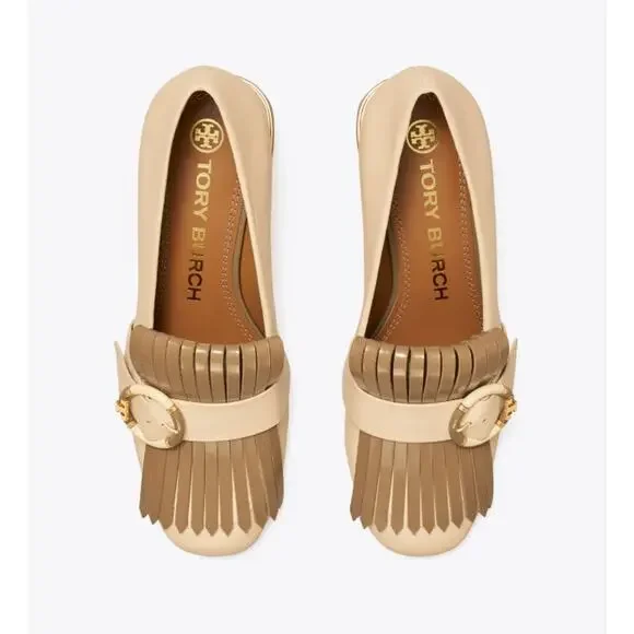 Tory Burch Multi Logo Kiltie Loafer Pumps (Size 6) - Picture 2 of 16